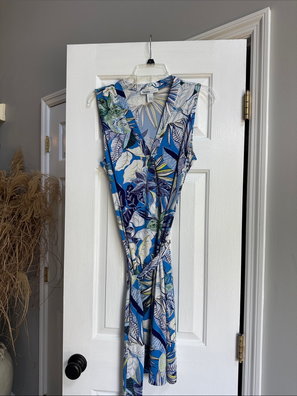 White House Black Market Blue Floral Midi Dress